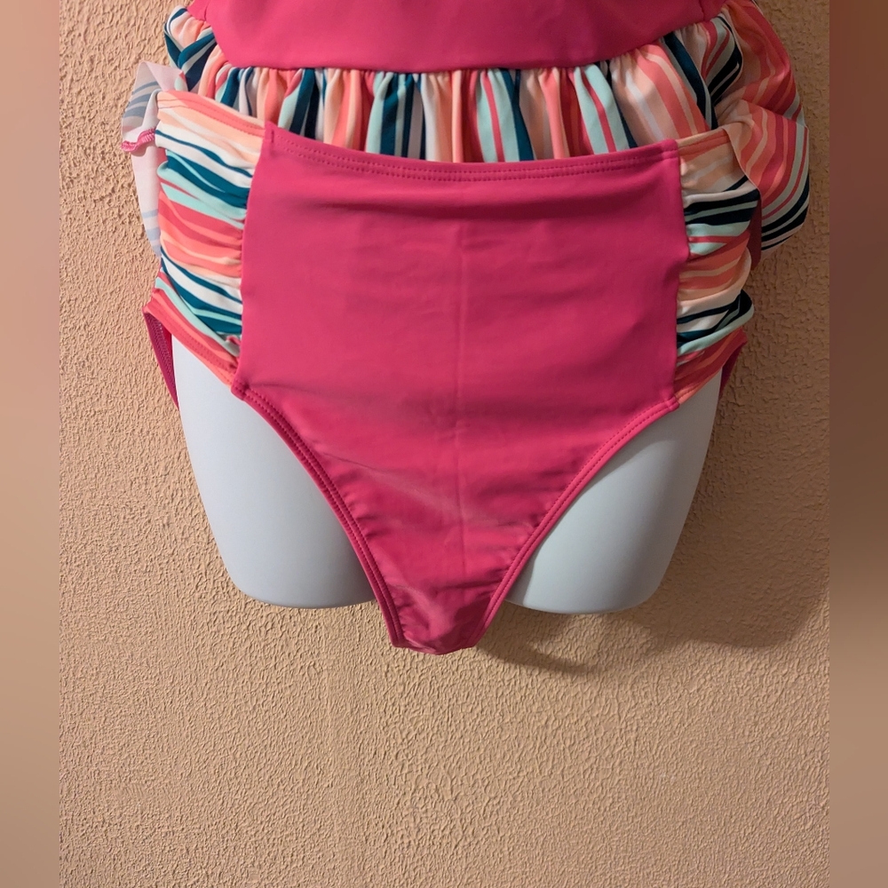 NWT Matilda Jane Women's Medium Swimsuit Sunrise Sunset Top & Bottoms Pink - Picture 4 of 12
